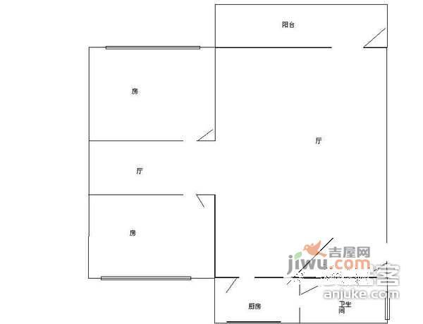 利源大厦2室2厅1卫60㎡户型图