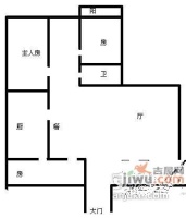 富康花园3室2厅1卫89㎡户型图