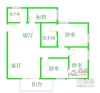 天隆花园3室2厅1卫107㎡户型图