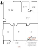 丽水坊小区3室2厅2卫123㎡户型图