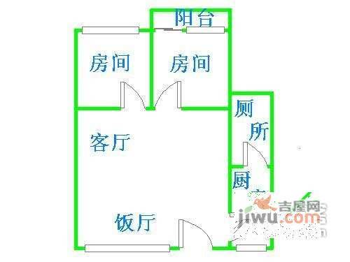 南洲路小区2室2厅1卫81㎡户型图