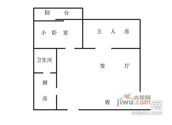 富多来花园2室1厅1卫户型图