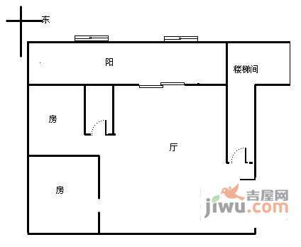 梓园东小区2室1厅1卫71㎡户型图