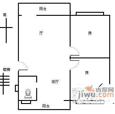 飞鹅新村2室1厅1卫70㎡户型图