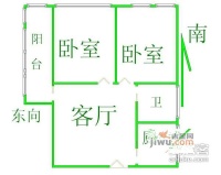 五羊新城小区2室2厅1卫户型图