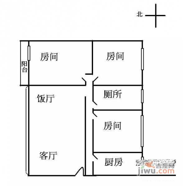 华南理工大学南新村小区3室2厅1卫98㎡户型图