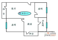 侨园2室2厅1卫75㎡户型图