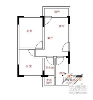 如意二马路小区2室2厅1卫70㎡户型图