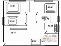 华景新城福门阁3室2厅1卫107㎡户型图