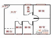 华景新城怡翠居3室2厅1卫103㎡户型图