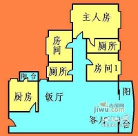 大田苑3室2厅2卫户型图