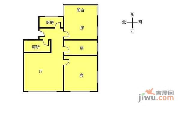 同福中路小区3室1厅1卫户型图