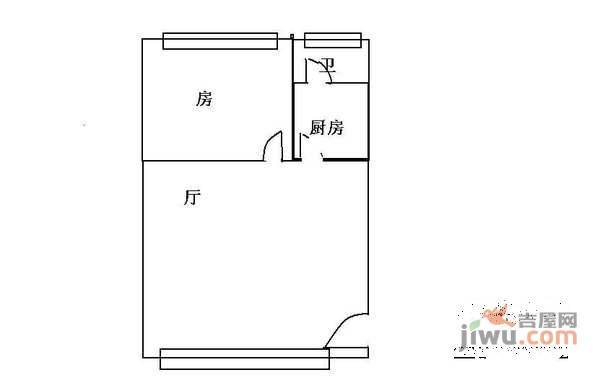 福良阁1室1厅1卫38㎡户型图