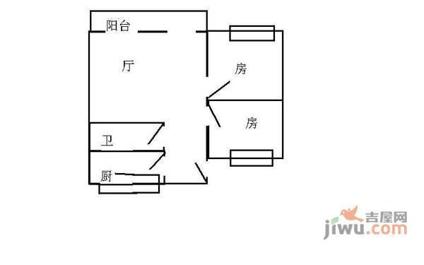 福良阁2室2厅1卫户型图