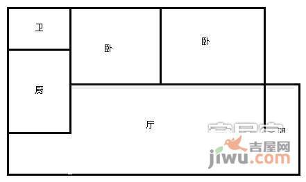 新苑大厦2室1厅1卫68㎡户型图