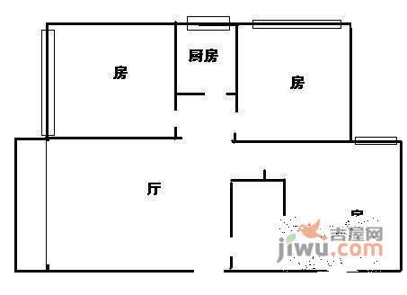 昌盛里3室1厅1卫80㎡户型图