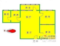 海珠中路小区2室1厅1卫55㎡户型图