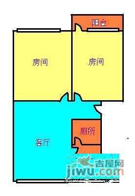 光塔路小区2室1厅1卫63㎡户型图