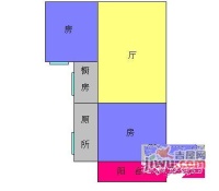 紫竹苑2室1厅1卫65㎡户型图