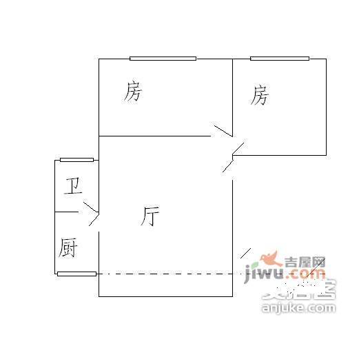 凤凰小区2室1厅1卫70㎡户型图