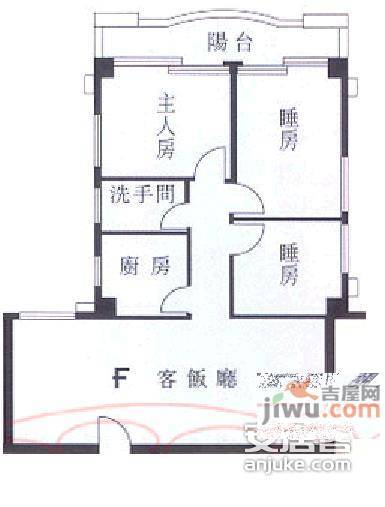 粤和居3室1厅1卫户型图