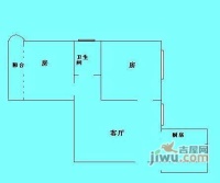 华景新城晓景楼2室1厅1卫66㎡户型图