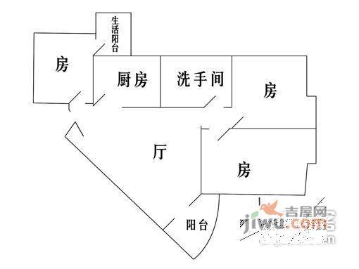 穗南大厦3室1厅1卫户型图