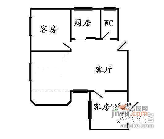 祥兴新村2室1厅1卫户型图