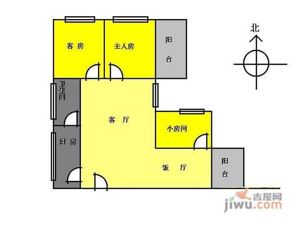 祥兴新村3室2厅1卫86㎡户型图