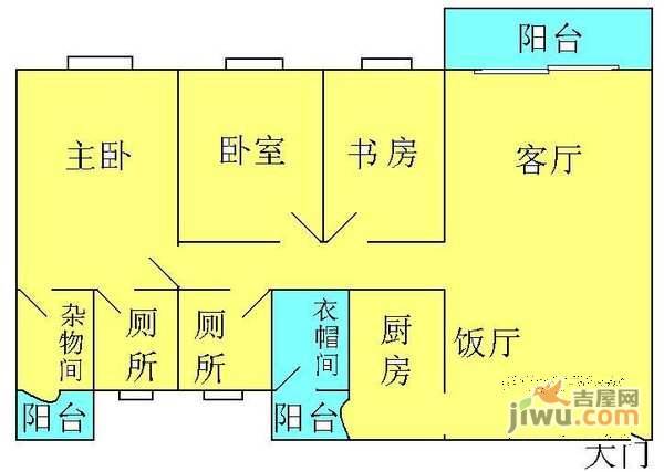 御鹿华轩3室2厅2卫123㎡户型图