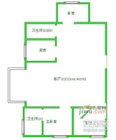 桥福园3室2厅2卫114㎡户型图