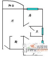 丽水湾丽泓居2室1厅1卫66㎡户型图