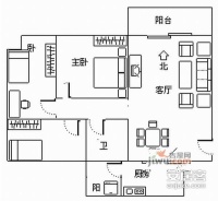 东信华庭3室2厅2卫131㎡户型图