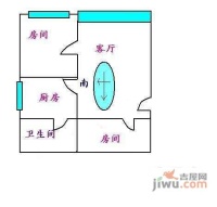 华贵大厦2室2厅1卫58㎡户型图