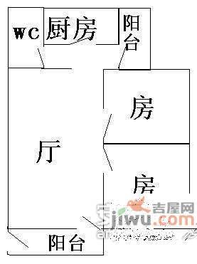 大发大厦2室2厅1卫户型图