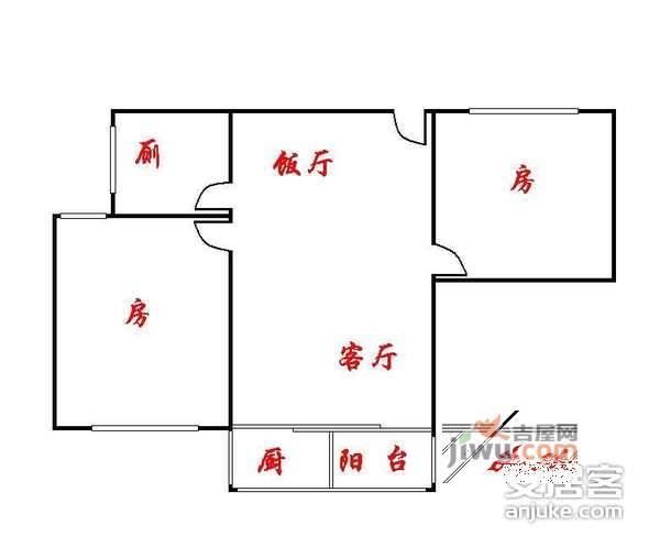 嘉丽苑2室1厅1卫户型图