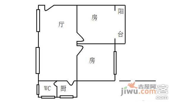 嘉丽苑2室1厅1卫户型图