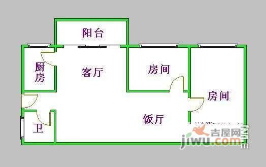 嘉丽苑2室2厅1卫75㎡户型图