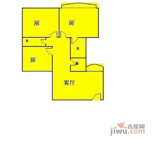 学林华轩3室2厅2卫户型图