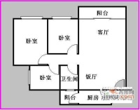 江南玫瑰园3室2厅1卫103㎡户型图