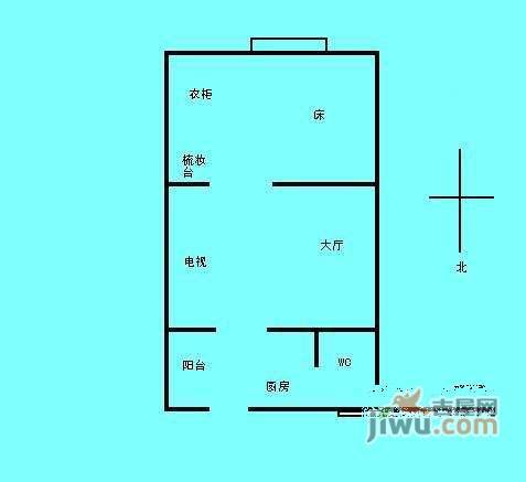 大江苑1室1厅1卫41㎡户型图