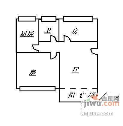 康隆苑2室2厅1卫70㎡户型图