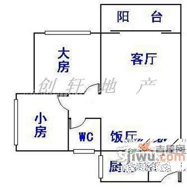 富江阁2室2厅1卫68㎡户型图