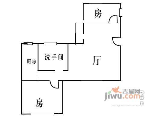 南丰阁2室1厅1卫63㎡户型图