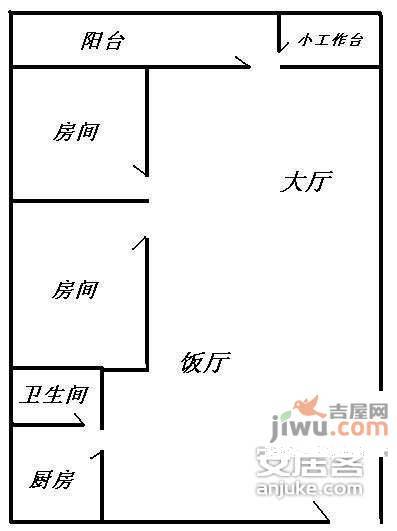 广纸小区2室2厅1卫户型图