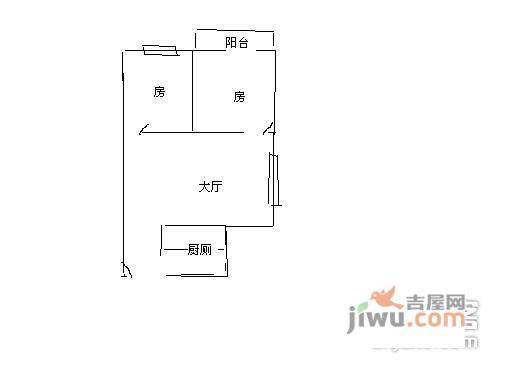 远锋大厦2室1厅1卫80㎡户型图