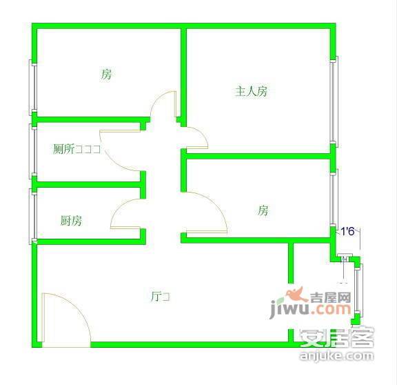 远锋大厦3室1厅1卫70㎡户型图