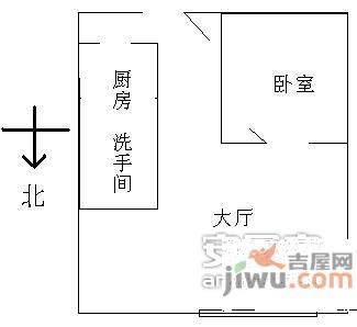 瑞康大厦1室1厅1卫42㎡户型图