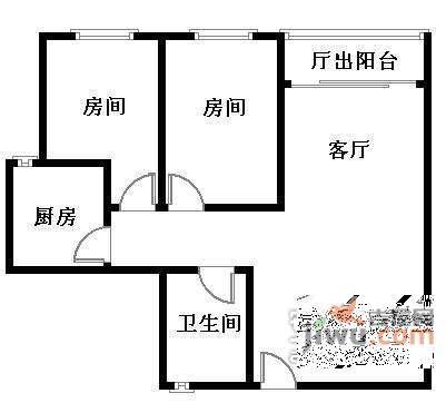 嘉银华庭2室1厅1卫81㎡户型图