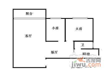 丰盈居2室1厅1卫87㎡户型图